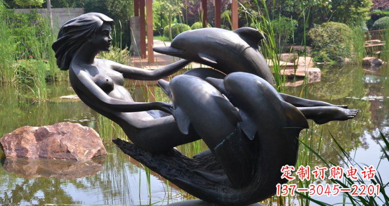 达州唯美风格海豚铜雕
