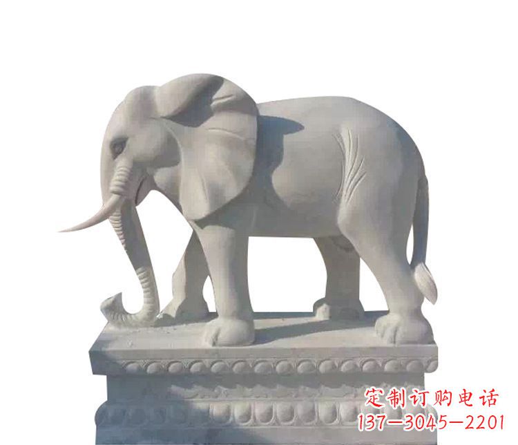 达州优质汉白玉大象动物石雕