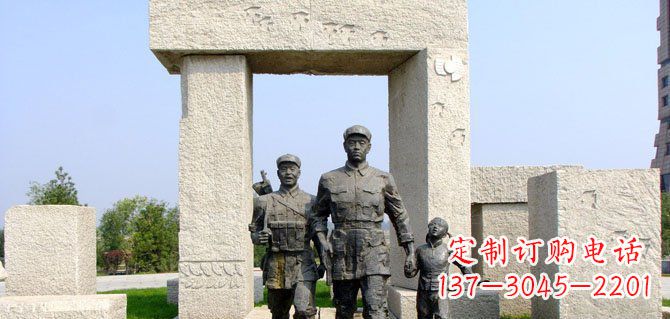 达州公园红军人物铜雕 (2)