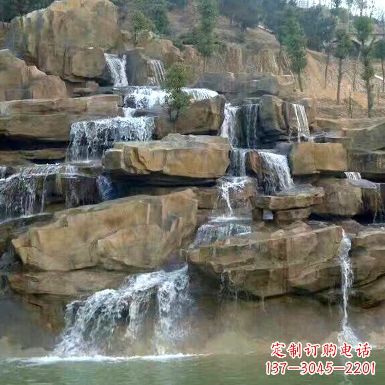 达州中领雕塑公园假山流水景观雕塑