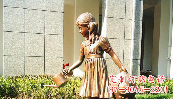 达州可爱的公园小女孩铜雕