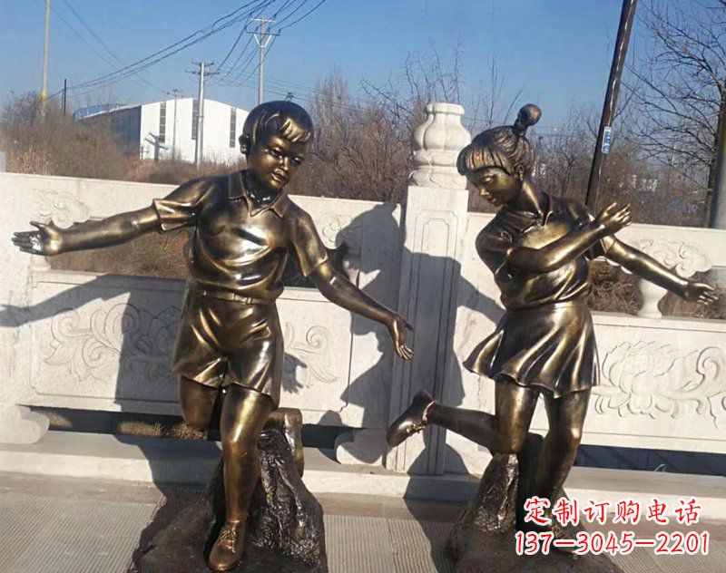 达州新颖花篮儿童铜雕