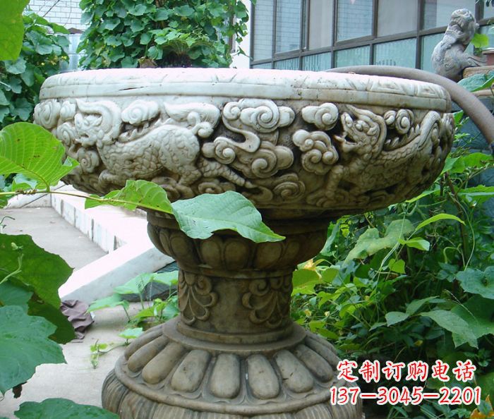 达州公园景观仿古花盆石雕