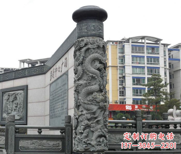 达州传承中国古典文化的雕刻龙柱雕塑