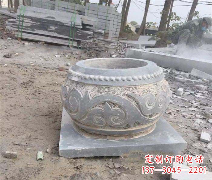 达州公园景观仿古石雕水缸