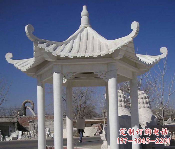 达州汉白玉凉亭石雕