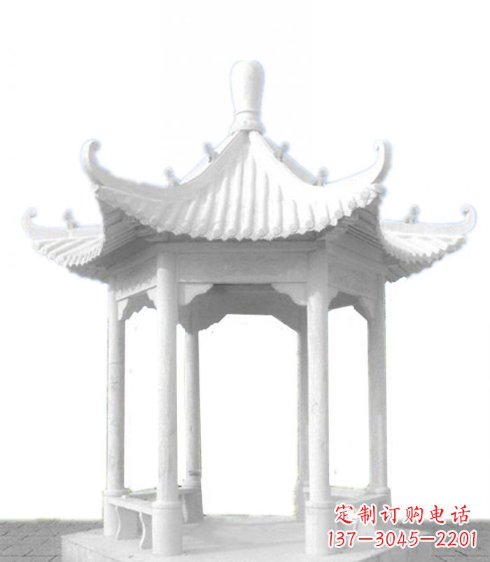 达州汉白玉石凉亭雕塑
