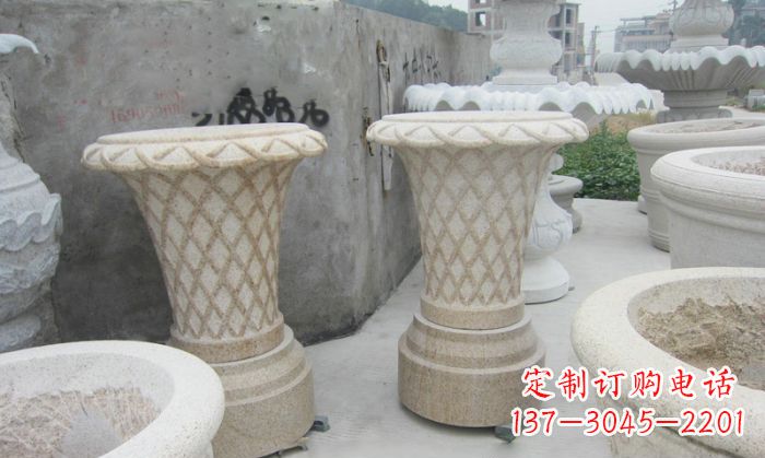 达州公园景观花篮式花盆石雕