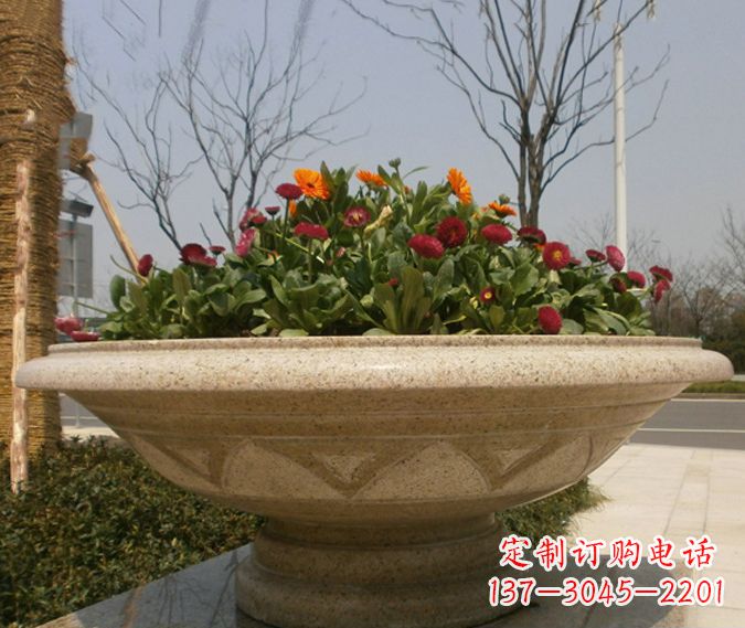 达州公园景观花盆石雕 (2)