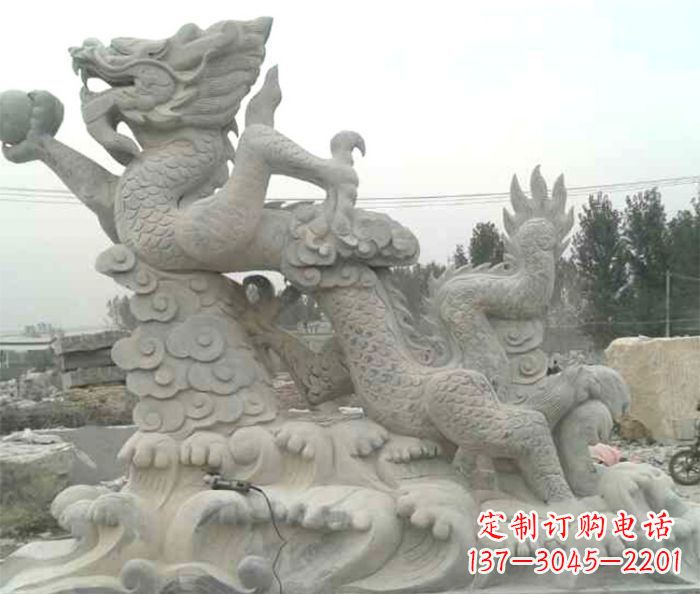 达州精美青龙出水石雕