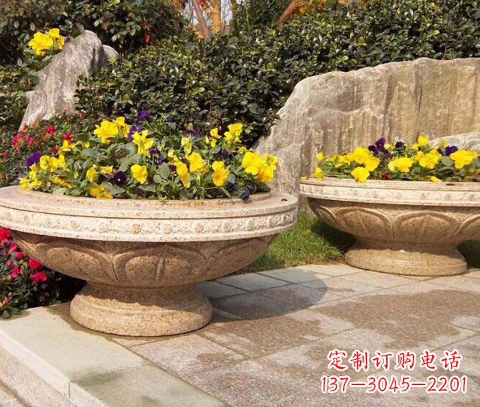 达州砂岩花盆雕塑