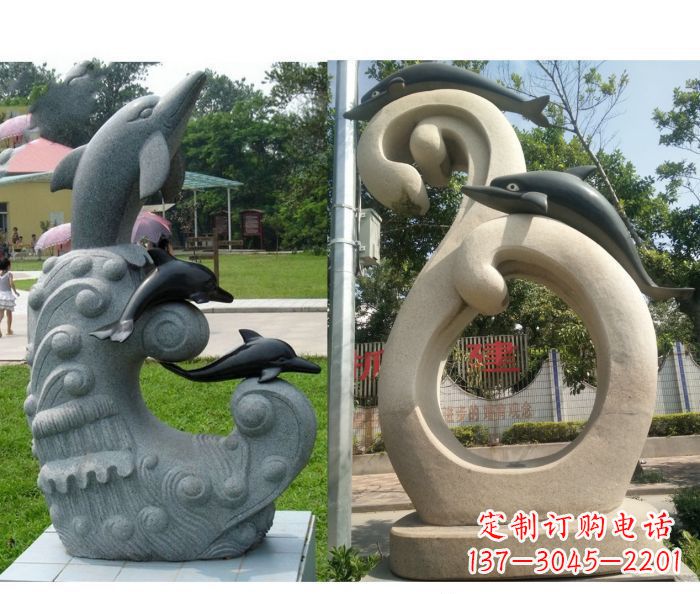 达州海豚雕塑,让你的公园景观更加优美缤纷