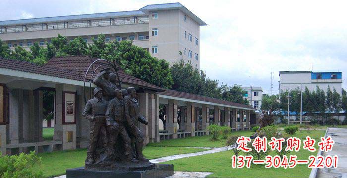 达州公园军人人物铜雕