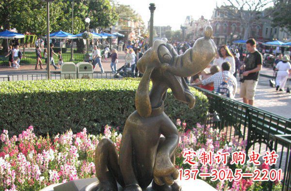 达州公园卡通小狗动物铜雕