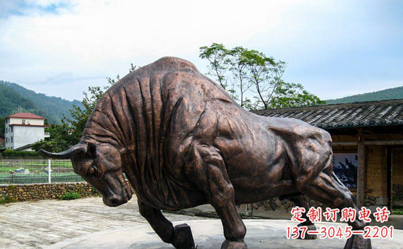 达州公园开荒牛动物铜雕