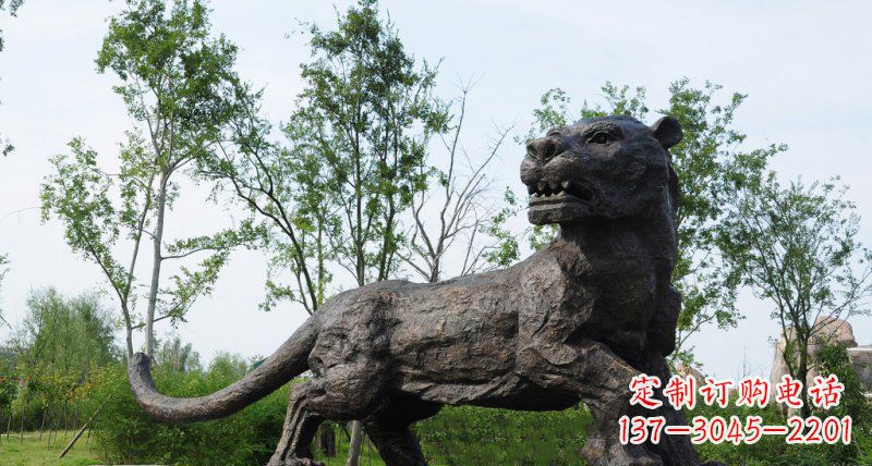 达州公园老虎动物铜雕 (4)