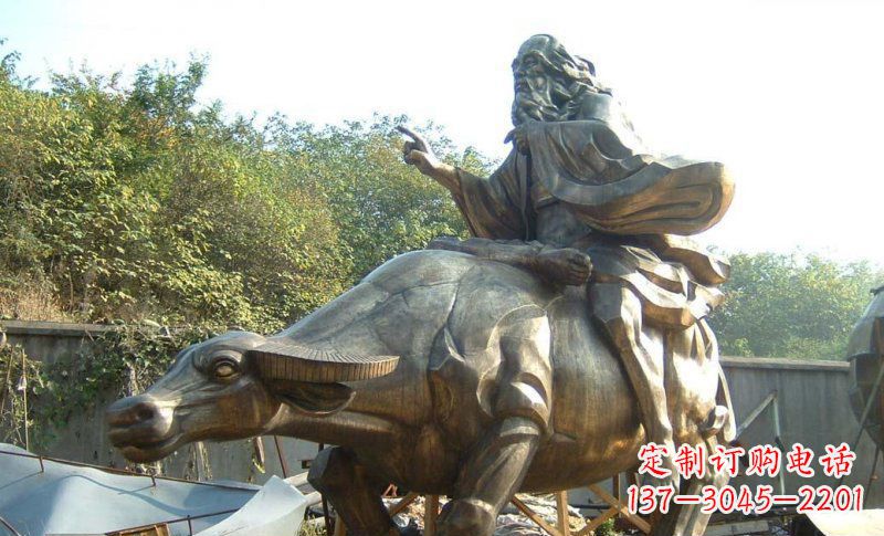 达州中领雕塑艺术精美大型老子骑牛景观雕塑