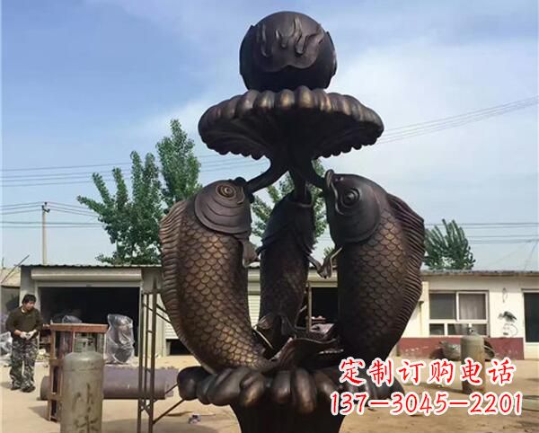 达州中领雕塑出品传统意象·鲤鱼铜雕