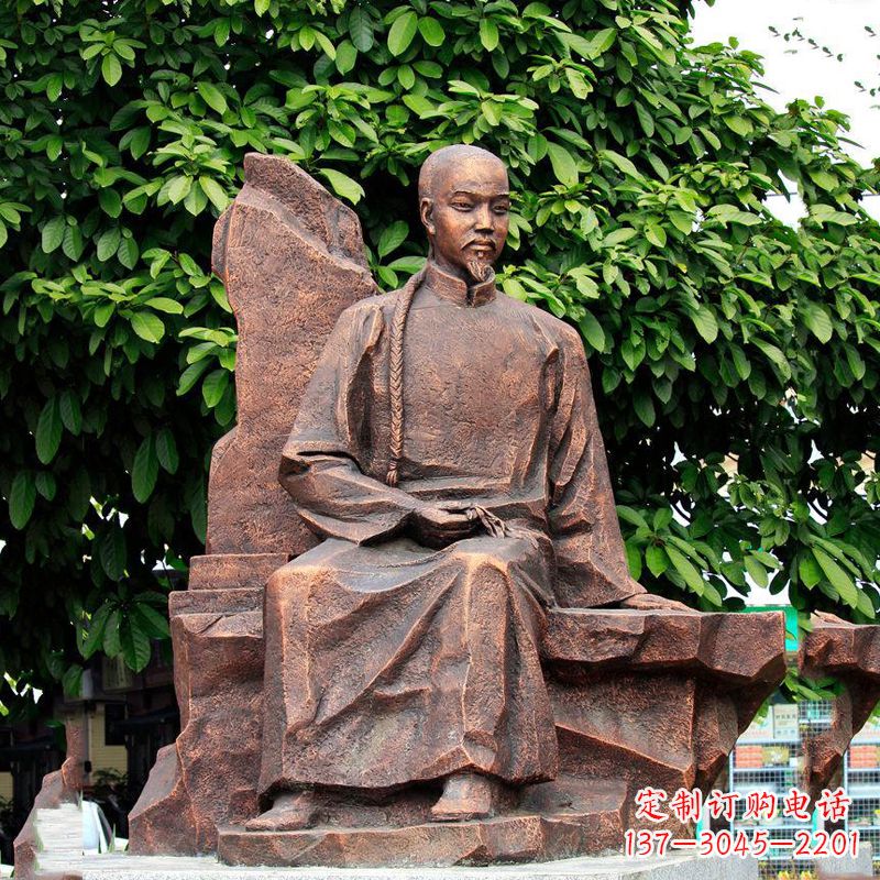 达州清朝名人叶天士纯铜雕像