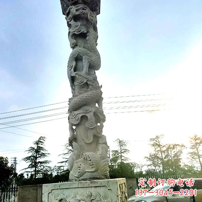 达州精致的公园龙柱石雕