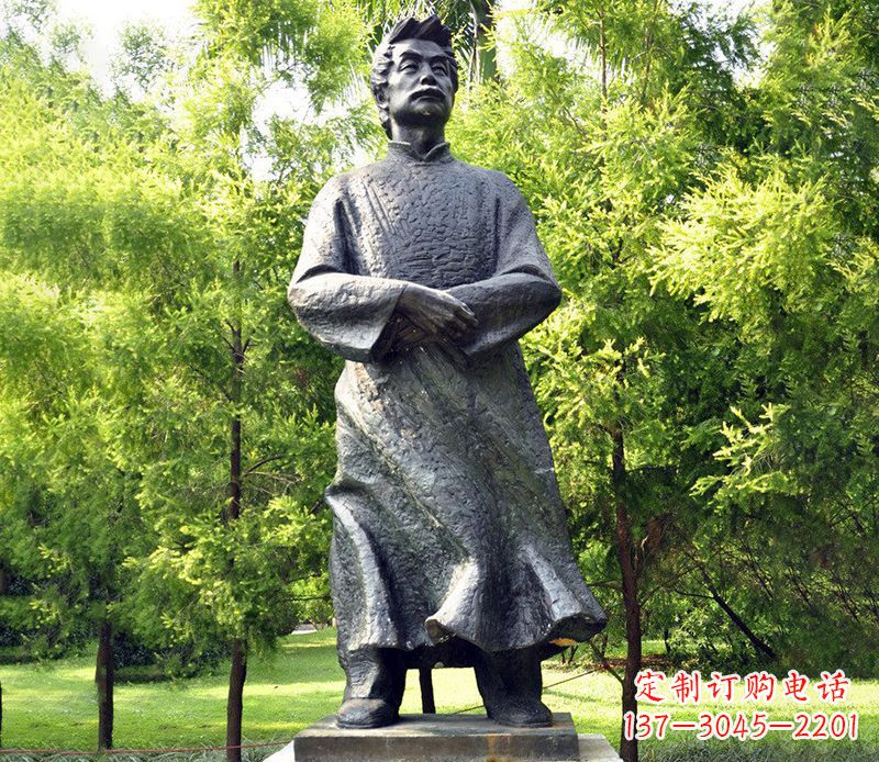 达州公园鲁迅名人铜雕