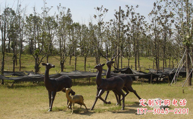 达州优雅雕塑-梅花鹿铜雕