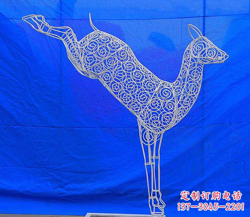 达州中领雕塑梅花鹿不锈钢镂空雕塑
