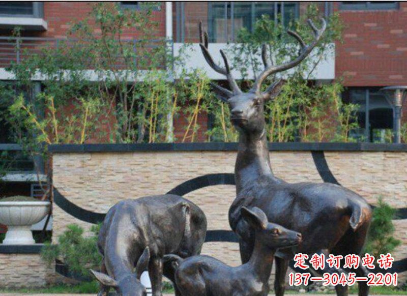 达州古雅优雅的梅花鹿铜雕