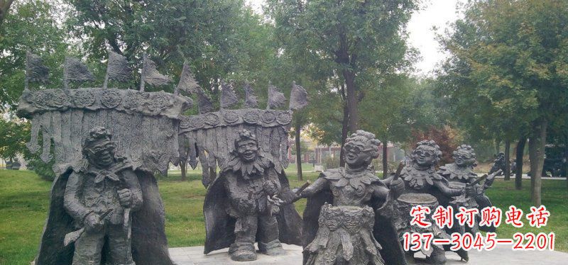 达州领雕塑扭秧歌老人铜雕