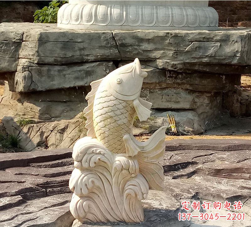 达州室外公园鲤鱼石雕装饰