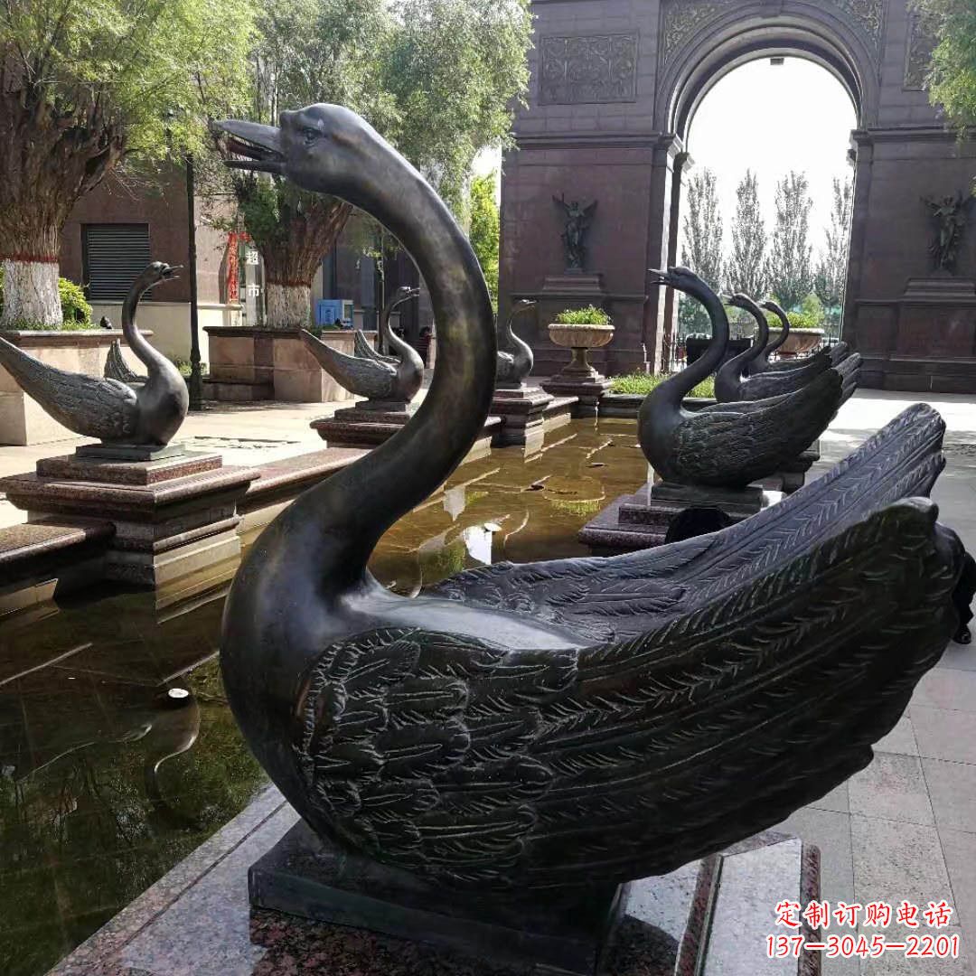 达州精致天鹅铜雕
