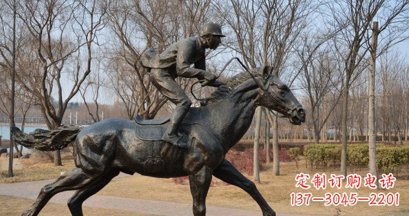达州骑马小品铜雕一件完美的艺术精品