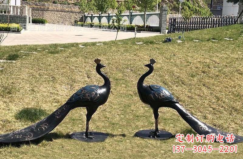达州公园青铜孔雀雕塑