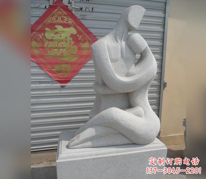 达州公园情侣人物小品石雕
