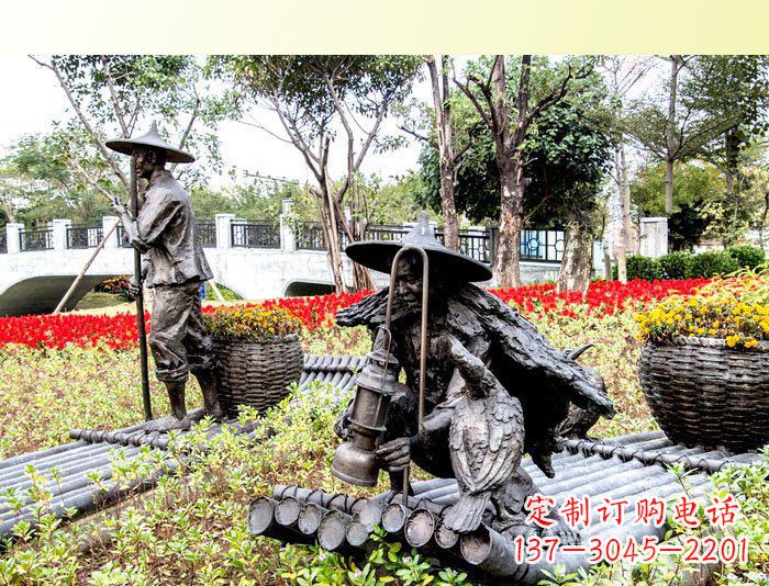 达州把渔民的生活经历融入雕塑——公园人物渔夫铜雕塑