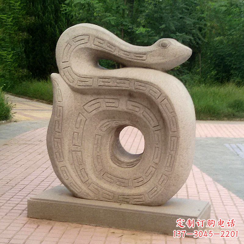 达州砂岩动物蛇雕塑