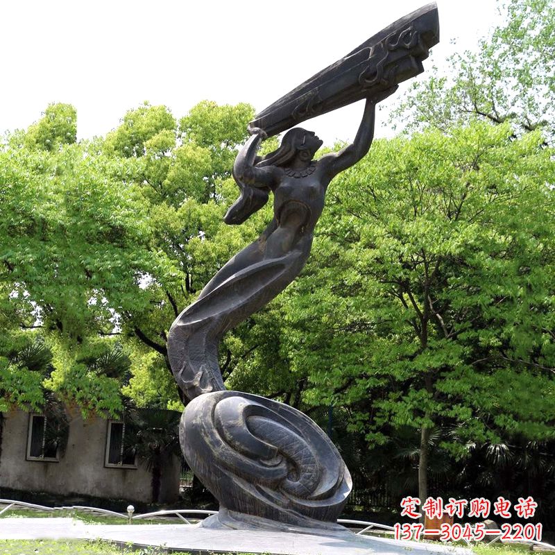 达州公园神话传说人物始母神女娲补天景观雕塑