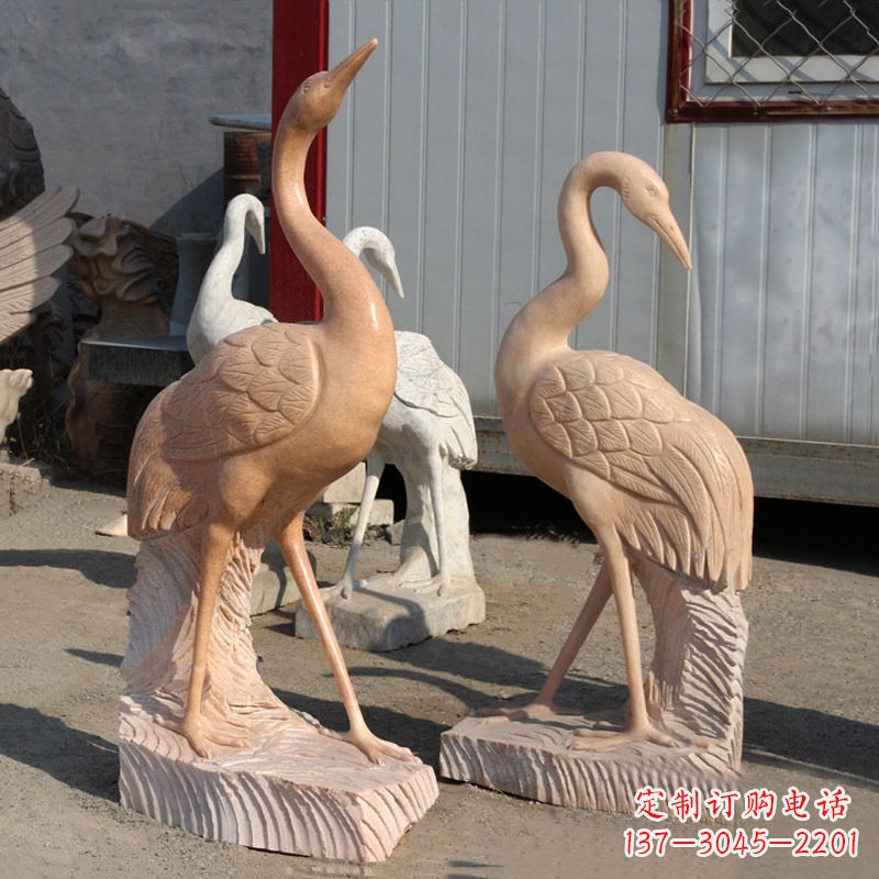 达州精美雕刻仙鹤景观石雕