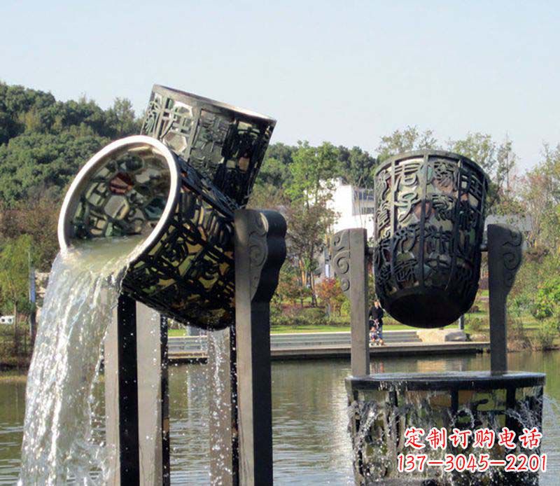 达州公园水缸喷泉铜雕