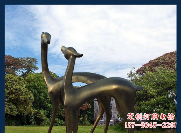 达州 优雅铜鹿风格雕塑