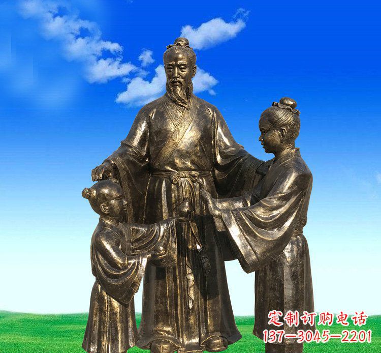 达州铜雕艺术精美人物雕塑——孔融让梨