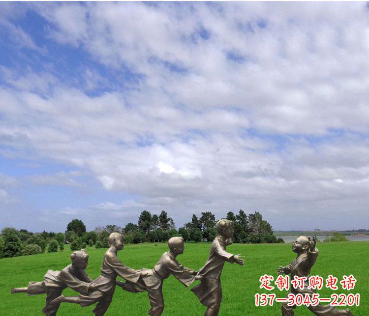 达州铜雕老鹰抓小鸡游戏人物雕塑