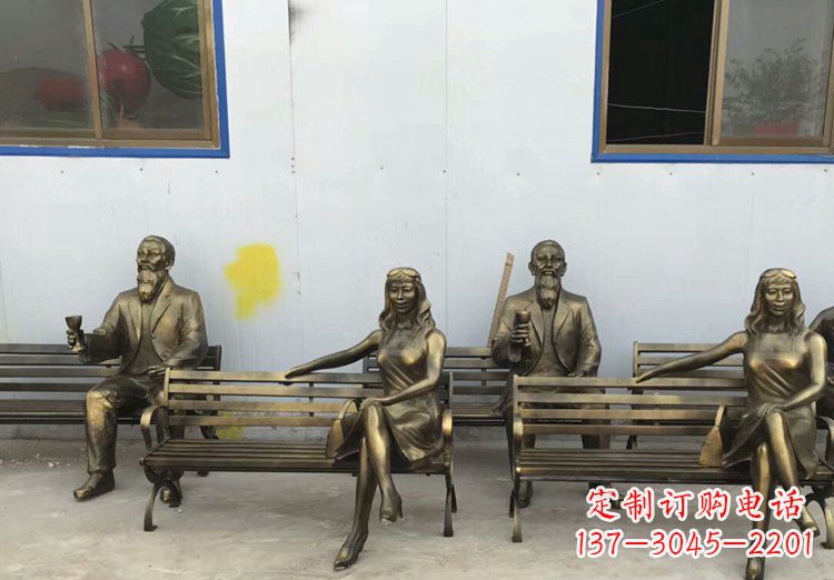 达州唯美女性铜雕美女长椅