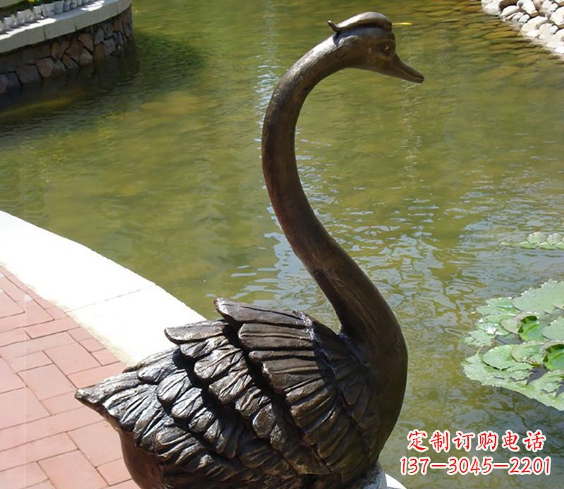 达州公园铜雕天鹅喷泉雕塑