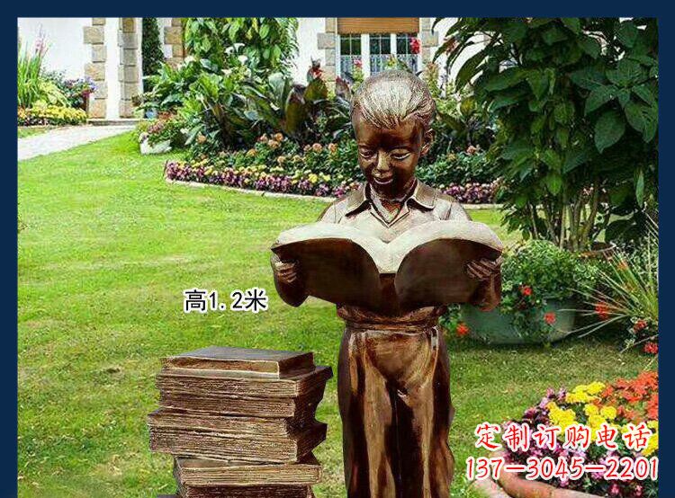 达州西方美女看书人物铜雕塑