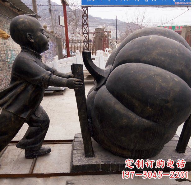 达州精致男孩铜雕