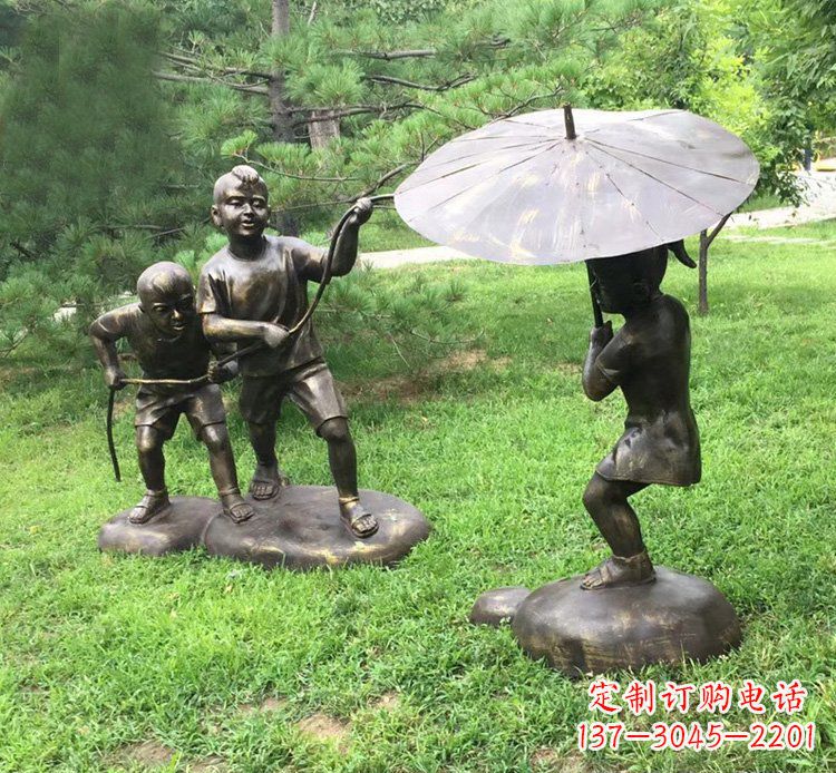 达州趣味活动儿童铜雕