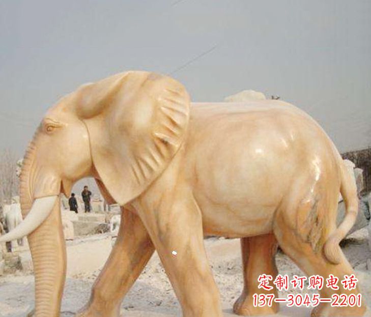 达州公园晚霞红大象雕塑