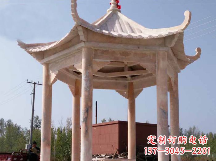 达州红六角凉亭雕塑
