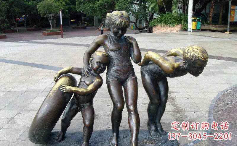 达州浪漫情怀小孩铜雕